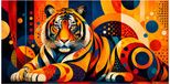 Propixel SRL Horizontale plexiglas schilderij – Abstracte tijger – Kleurrijke moderne wanddecoratie (120 x 60 cm)