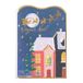 Draeger Paris Muziek-felicitatiekaart, Vrolijk Kerstdorp, wekker, goede feesten, warm gouden afwerking, 12 x 17 cm, Made in Engeland, inclusief envelop, FSC®-papier