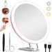 SARL Korva Miroir grossissant avec ventouse - 10x grossissement - ø15cm - Rose