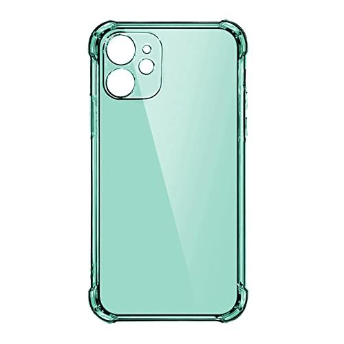 HUILUN Transparant schokbestendig siliconen telefoonhoesje voor iPhone 13 12 11 Pro Xs Max X Xr lensbeschermingshoes op voor iPhone 6s 7 8 Plus hoesje op SE, groen, voor iPhone 8