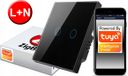 TUYA Interrupteur tactile ZigBee, 2 pôles, Noir, # L+N