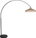 Mexlite Lampe sur pied Noir Coton Métal Lampadaire Arc E27 4669ZW