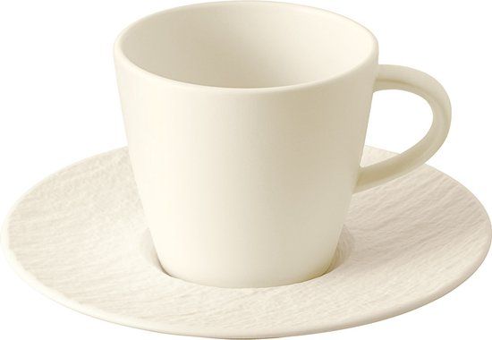 Villeroy & Boch Manufacture Rock Koffiekop en -schotel Wit