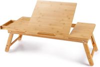 Merkloos / Sans marque Laptop Bureau - Bedtafel Laptoptafel - Ontbijten Werken - Verstelbare Hoogte & Kanteling - 71 x 35 cm - Bamboo