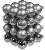 Othmar Decorations kerstballen - 36x st - titanium grijs - D6 cm - glas - kerstversiering