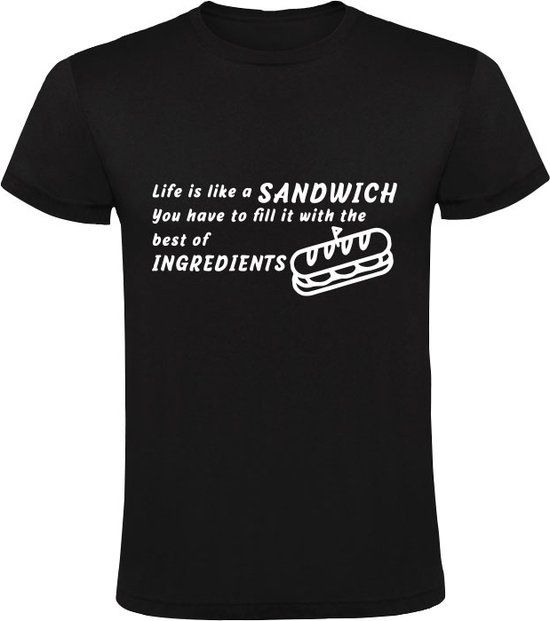 Life is like a sandwich - Men's T-shirt - Black - 4XL