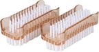 Urban Living Set de brosses à ongles de 2x pièces - plastique - beige - 11 cm