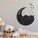 Sticker mural Chat Lune - 37x48 Cm - Noir