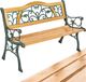 tectake® Tuinbank - Bank voor 2 personen - 2-zits - Voor tuin, balkon of terras - Hout en gietijzer - 124 cm breed