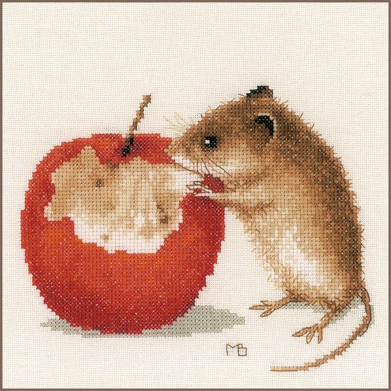 Lanarte Borduurpakket - Muisje - Marjolein Bastin - 20 x 16cm