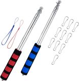 Merkloos / Sans marque Allecta - Telescopische Handheld Vlaggenmast, Inklapbaar met 10 Clips, Verstelbaar, Antislipgreep - Camping, Toerisme, Blauw en Rood