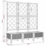 vidaXL Tuinsteker met schutting en wielen 3 stuks Bruin PP