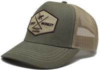 Surf Monkey Trucker Cap - 5 Panel - One Size - Snapback - Beige Groen