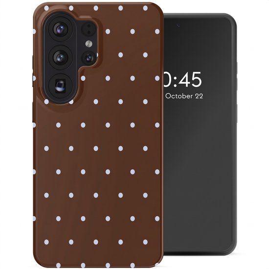 Selencia Hoesje - Geschikt voor Samsung Galaxy S26 Ultra - Backcover - Happy Dots Chocolate
