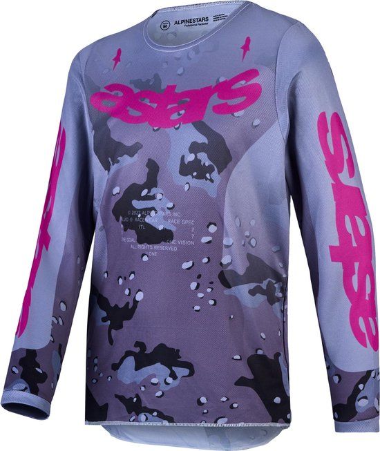 Alpinestars Fluid Lone Jeugd motocrosstrui - Grijs/paars, Maat M