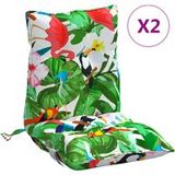 Coussin de chaise à dossier bas lot de 2 multicolore