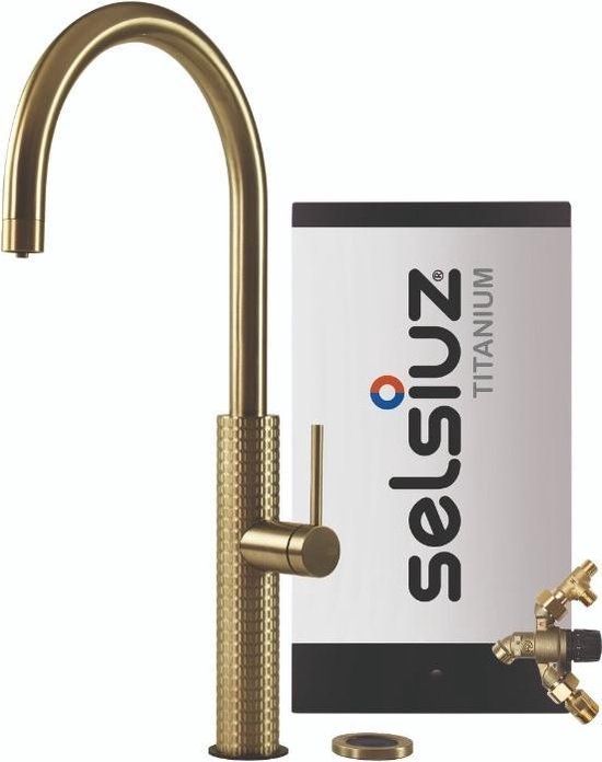 Selsiuz kranen Selsiuz by Gessi 3 in 1 Gold / Goud 350367 met TITANIUM Combi (Extra) boiler