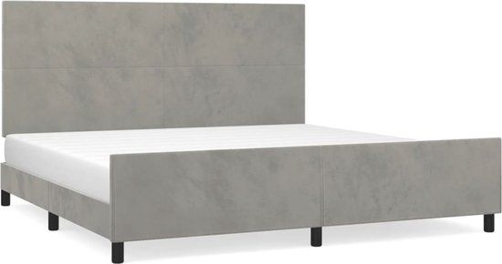 vidaXL Bedframe 200x200 cm Lichtgrijs Velours