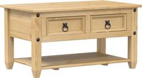 vidaXL Salontafel met lades, model Corona, 85x50x45 cm, massief grenenhout