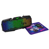 KROM Hot Wheels KUSTOM- RGB -membraantoetsenbord, muis met 7200 dpi optische sensor, zachte en resistent stoffenmat, Franse lay-out zwart