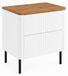3xE living Meuble sous-vasque 60 cm, blanc/chêne craft, pieds noirs