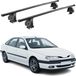 Omac Barres de toit transversales en acier pour Renault Laguna I 1994-2001 – Tüv / Din 75302:2019 – Antivol inclus – Rainure en T (accessoires) – Charge max 75 kg – 2 barres – Noir