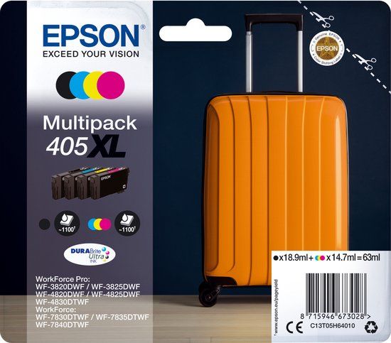Epson 405XL Black Ink Cartridge - C13T05H64020 - Original