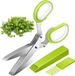 Merkloos Ciseaux à herbes - Inox - Vert - 5 lames