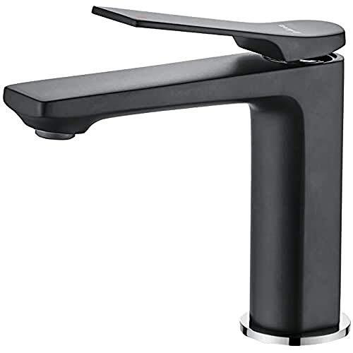 Ibergrif M11004B Prague, Bathroom Faucet, Washbasin Mixer (1/2 "), Black