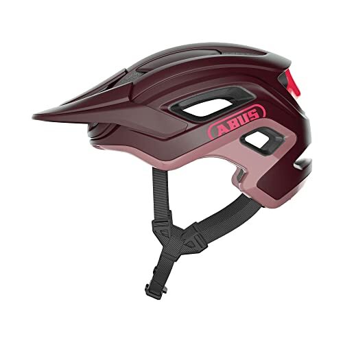 Abus MTB-helm Cliffhanger - fietshelm voor veeleisende paden - met grote ventilatieopeningen en TriVider Riemsysteem - voor dames en heren - donkerrood, maat M