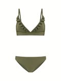 Shiwi Bikini set BEAU - FIXED TRIANGLE SET RUFFLE - groen - 36