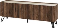 [en.casa] meuble TV 160x40x55 cm couleur noyer et travertin
