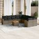 Maison Exclusive - Ensemble de jardin, composé de 11 pièces avec coussins, de couleur grise, en polyrotin