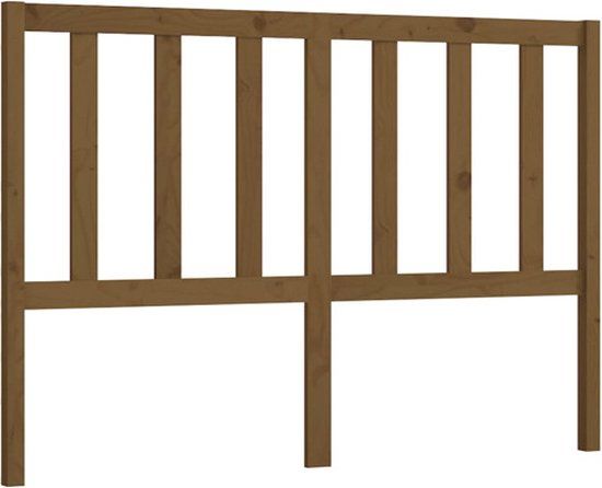 vidaXL Hoofdbord 146x4x100 cm massief grenenhout honingbruin
