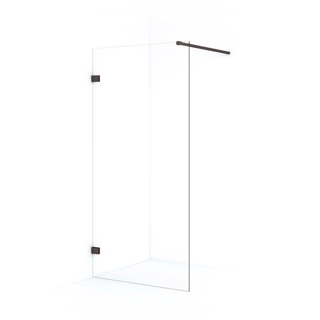 Maxaro Inloopdouche Diamond 100cm 8mm Helder Veiligheidsglas Zwart Metaal