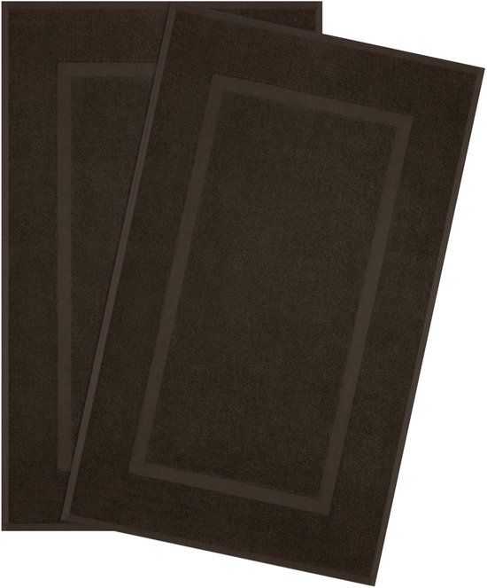 Hammetex badmattenset (2 stuks), 100% katoen, bruin, 51x86 cm