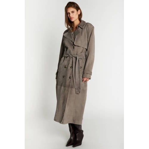 Bruuns Bazaar trenchcoat met ceintuur - grijs