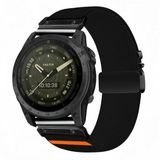 By Qubix - Geschikt voor Garmin bandje - 22mm Quickfit - Nylon bandje met parachute sluiting - Zwart