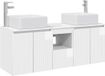 vidaXL Badkamerkastenset 3 st Hoogglans Wit 135 x 35 x 80 cm