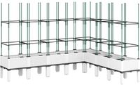 vidaXL Plantenbak met latwerk - 200x160x142,5 cm - Polypropeen - Wit