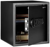 Amazon Basics Stalen kluis, veiligheid voor thuis, met programmeerbaar elektronisch toetsenveldslot, beschermt documenten, sieraden, waardevolle spullen, 34 l volume, zwart, 33 cm b x 33 cm d x 36 cm