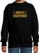 Bellatio Decorations Merry Christmas Kerst sweater / trui - zwart met gouden glitter bedrukking - kinderen - Kerst sweater / Kerst outfit 110/116