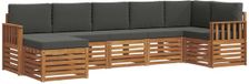 vidaXL - Ensemble de salon d'angle - 7 places - Naturel et anthracite - Bois d'acacia