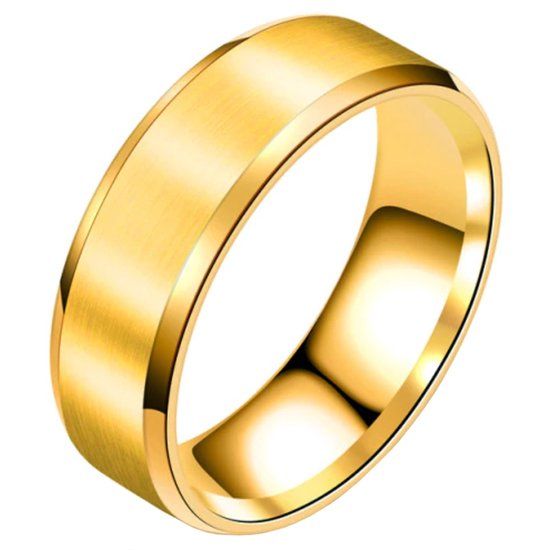 LGT JWLS Lookinggoodtoday Heren ring Titanium Goudkleurig 6mm-23mm