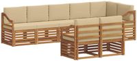 vidaXL - Bank loungeset - 8 zitplekken - Natuurlijk en beige - Polyester