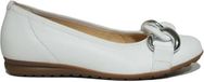 Gabor - Dames - Ballerinas - Wit - Nubuck - Ronde neus - Dierenprint - Maat 40