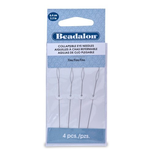 Beadalon Collapsible Eye Needles 2.5" 4/Pkg-Fine