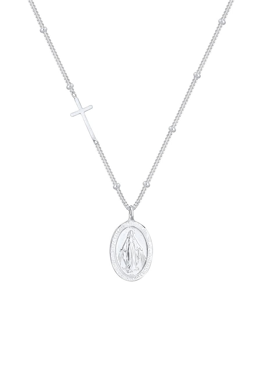 Elli Elli Halsketting Dames by @lleennyyy - Mariabeeld Hanger en Kruis - Verguld 925 Sterling Zilver