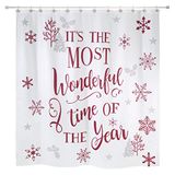 Avanti Linens Sparkle Collection Fabric Shower Curtain, Holiday Bathroom Decor (72")