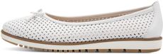 Tamaris - Dames - Ballerinas - Wit - Leer